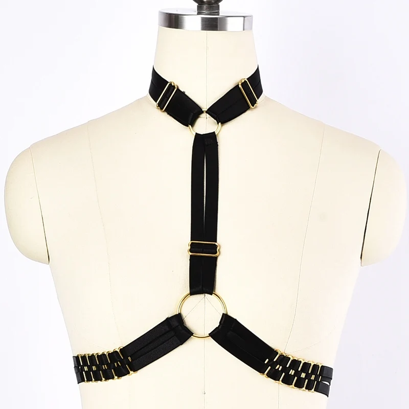 Обвязка тела женщин обвязка вокруг шеи черные кисточки перо эластичный бандажный бюстгальтер нижнее белье для бондажа пояс сексуальный укороченный топ Фетиш Bralette - Цвет: O0703
