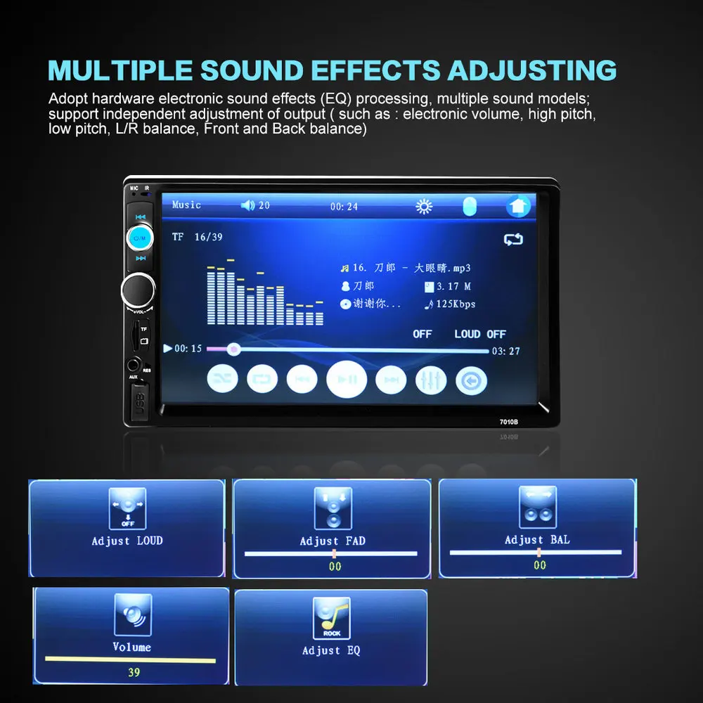 2DIN 7in Οθόνη Αφής Αυτοκινήτου Bluetooth SD/USB/AUX/MP3/4/5 Multimedia Player YH-8702 2DIN 7in Οθόνη Αφής Αυτοκινήτου Bluetooth SD/USB/AUX/MP3/4/5 Multimedia Player YH-8702