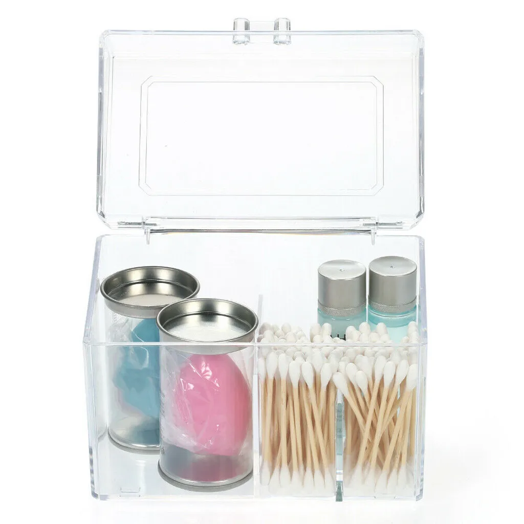 

Makeup Cotton Pad Organizer Transparent Makeup Storage Box Case Cotton Pads Box Storing Case Facial Puff Facial Organizers K531