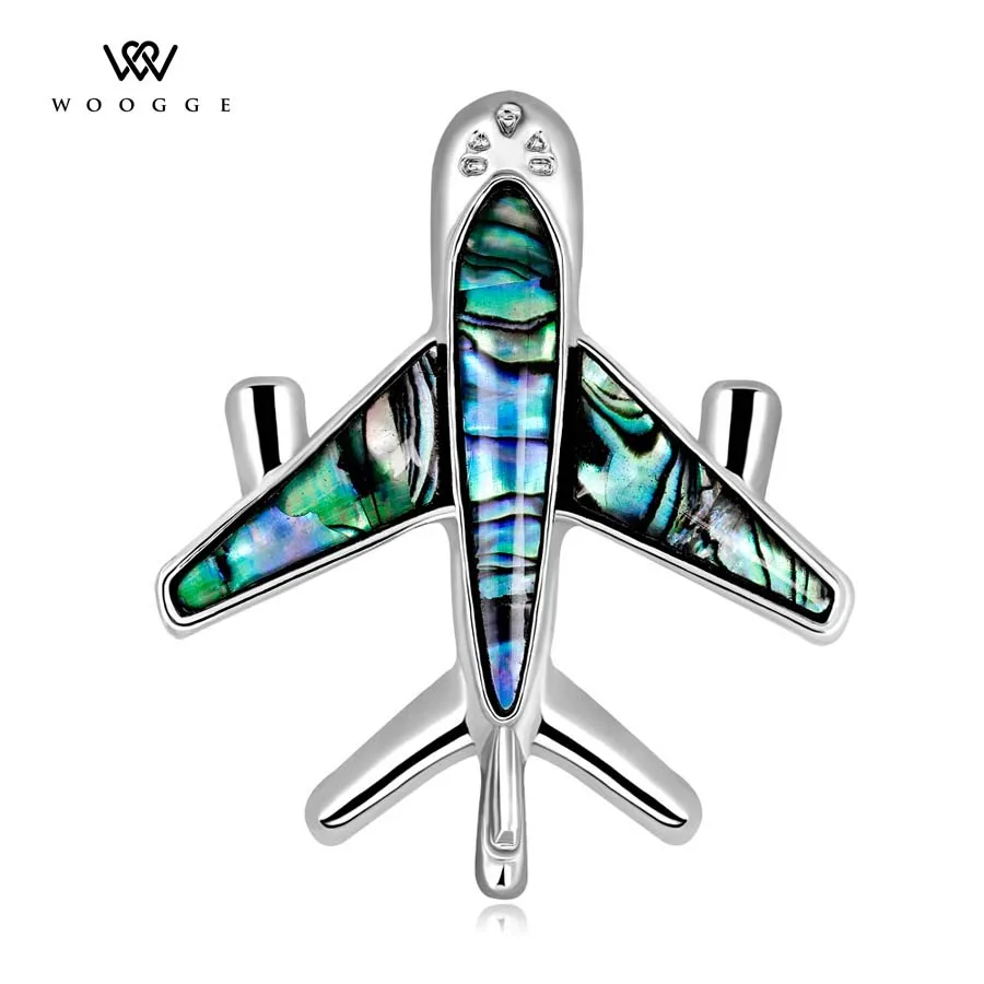 

2018 Fashion Jewelry Design Shell Plane Brooch Lapel Pin Men Brooch Silver Hijab Pins Broches Vintage Large Brooches For Women