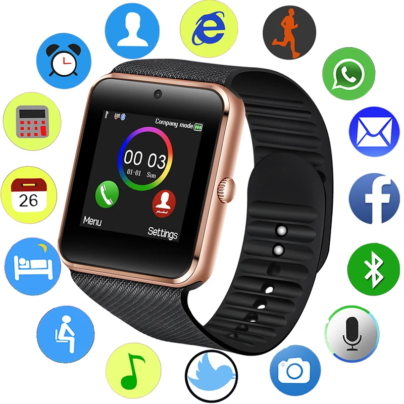 

2019 Bluetooth Smart Watch Men Sport Watch Pedometer LED Color Touch Screen Support SIM Camera Smartwatch Relogio inteligente