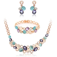 MISANANRYNE Женский Золотой Цвет австрийский кристалл классический ожерелье браслет серьги кольцо Свадебные Ювелирные наборы для женщин подарок