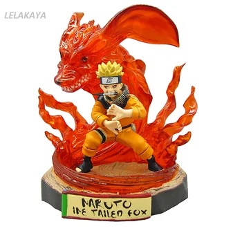 

18cm Anime Naruto Shippuden Action Figure Uzumaki Naruto Nine Tail Fire Taileo Fox Ver PVC Model Kids Gift Decoration Toys Doll