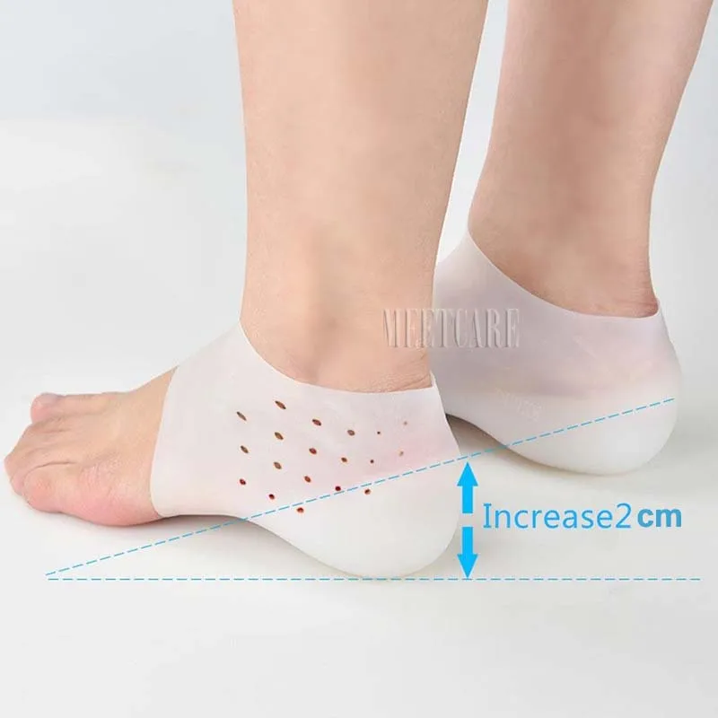 Bionics, увеличивающие рост 2 см, силиконовые гелевые подушечки в носках, защищающие пятку, подтягивающие стельки для ухода за ногами, невидимая обувь, подошвенный фасциит - Цвет: White Color 2cm