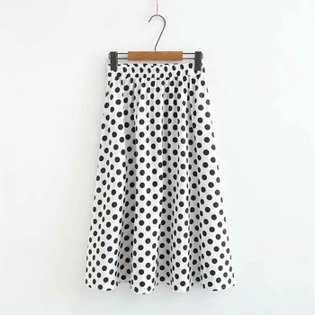 

Plus Size Women Skirts Fashion Retor Polka Dot A-line Skirt