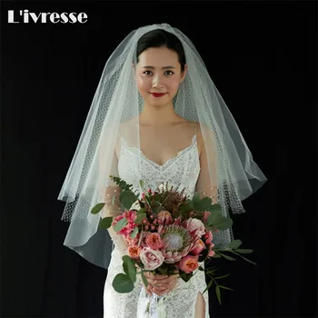 

2018 New Design White Ivory Wedding Veil Russian Netting Elbow Veil With Comb Multi-Layer Veu De Noiva Classic Veil
