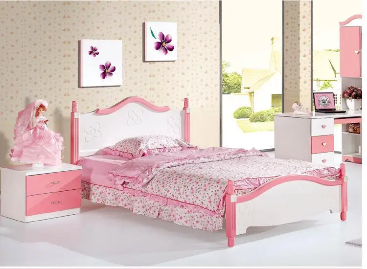 Plate Children's bed 1.5 m pretty pink princess bed bedroom furniture