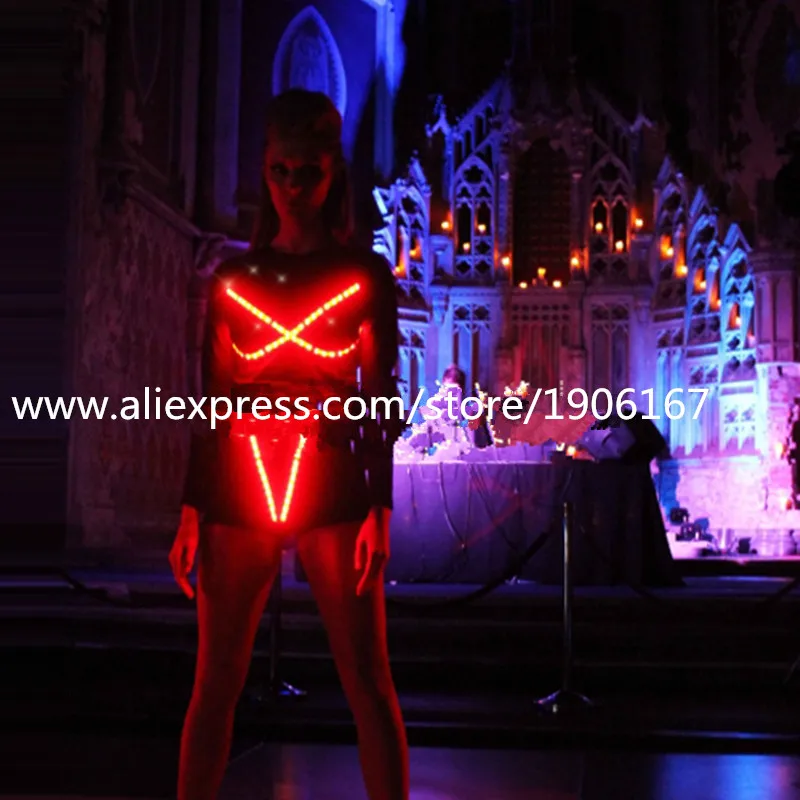 Led luminous sexy bra