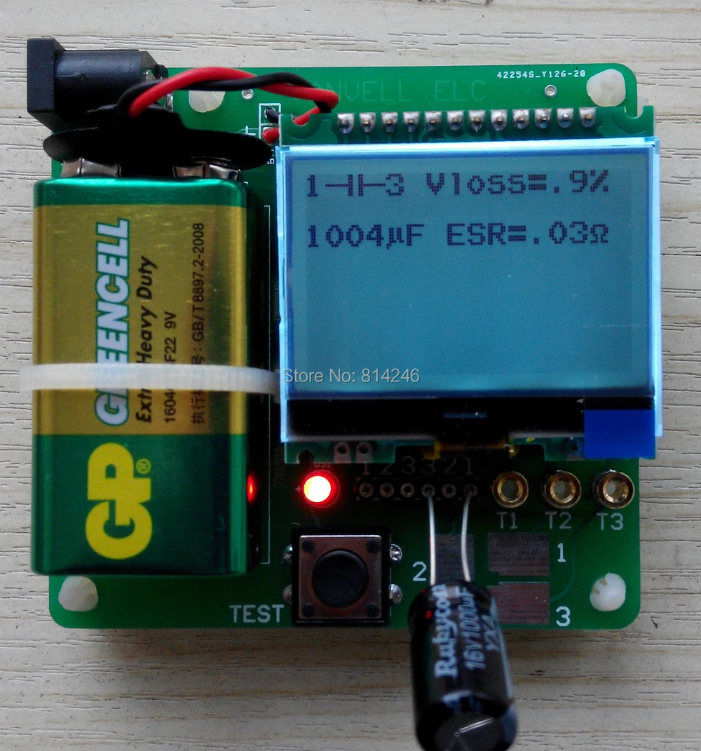 Новая 9 В версия индуктор-конденсатор ESR метр DIY MG328 Многофункциональный тест