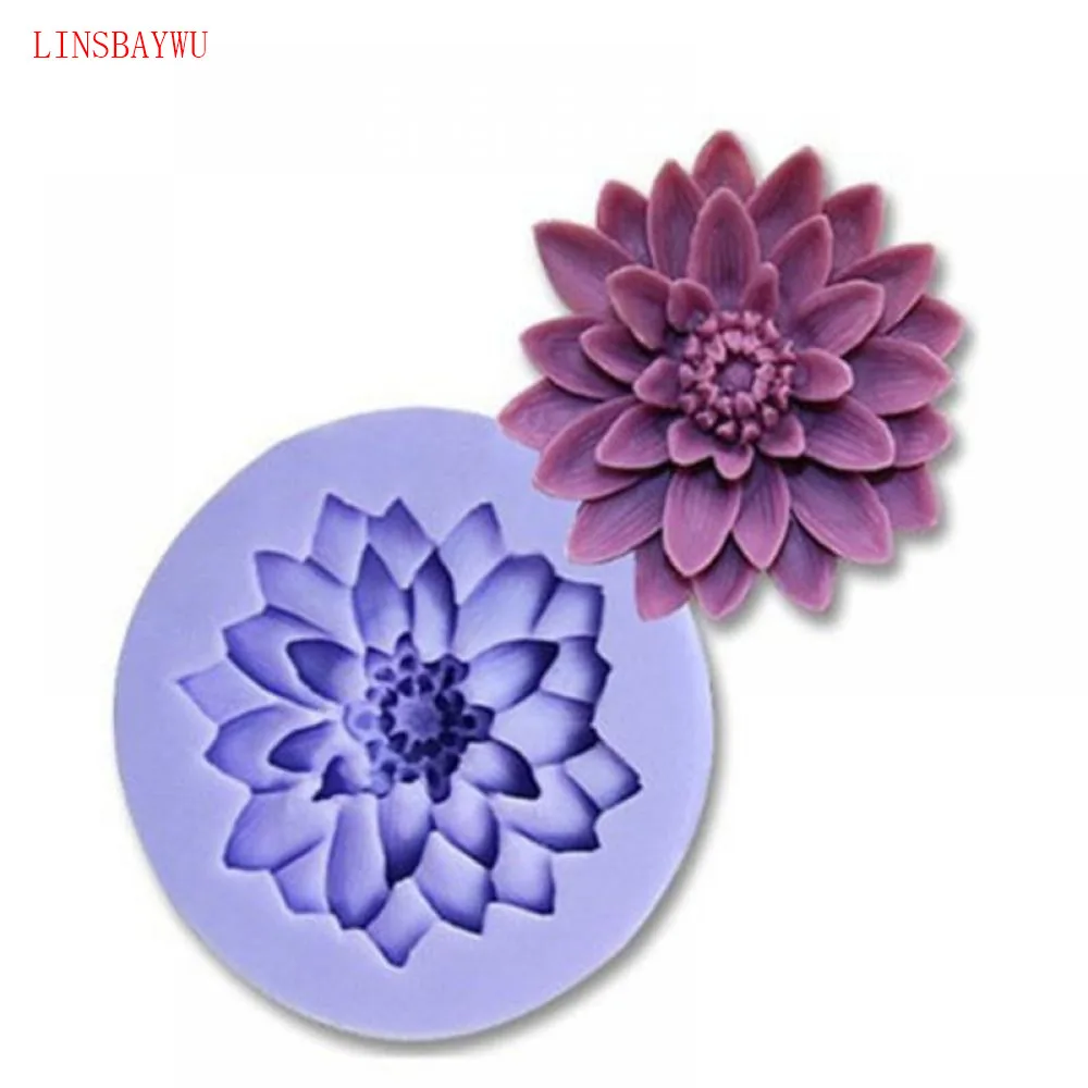 Buy LINSBAYWU Lotus flower silicone fondant cake molds