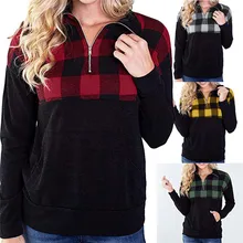 Женские куртки для бега с длинным рукавом, Повседневная клетчатая строчка, пуловер, кофты, блузка с капюшоном, тонкая женская блузка#2O22# F