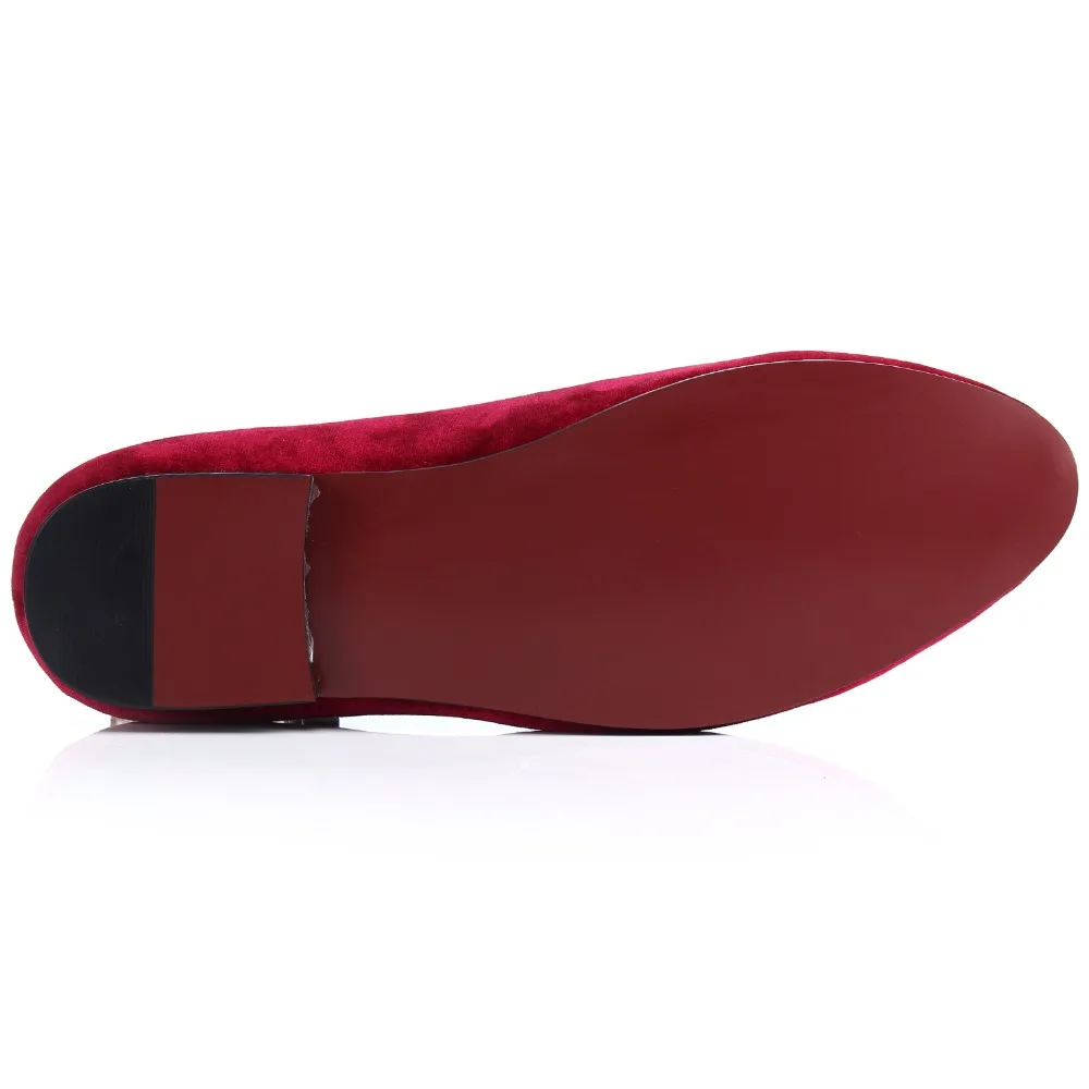 Harpelunde/модельные туфли в британском стиле; мужские бархатные Тапочки бордового цвета; удобные лоферы; Размеры 7-13