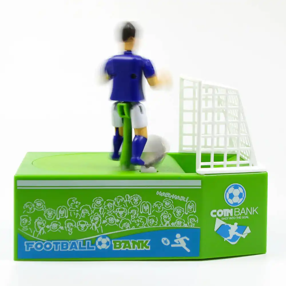 Goal Money Pot Soccer Mechanical Coin Bank Soccer Player Goal Kicking Piggy Bank Fo!   otball Money Box Score A Goal And Save - 