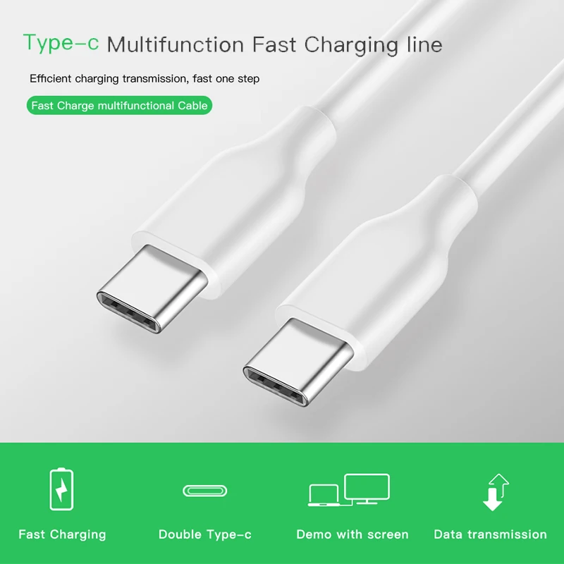 Robotsky USB C a USB-C tipo C Cable macho a macho 5A PD rápido de carga de datos Cable de cargador para macBook Pro para Samsung para Google