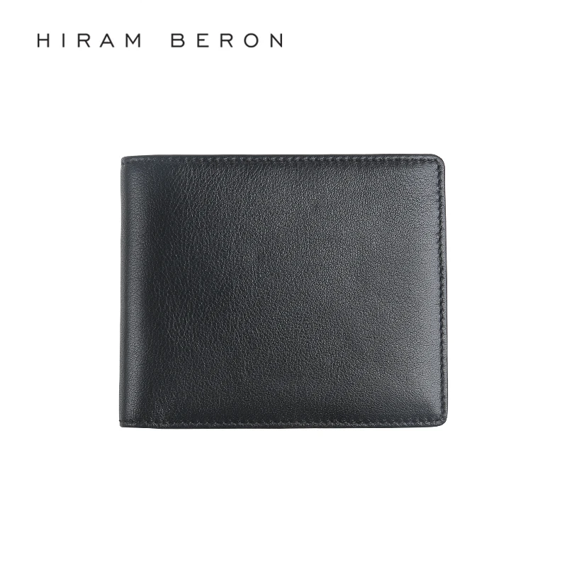 Hiram Beron Leather Wallet Men RFID Blocking Customized Holder Cow Leather Wallet Credit Card Genuine Wallet Men Gift 3