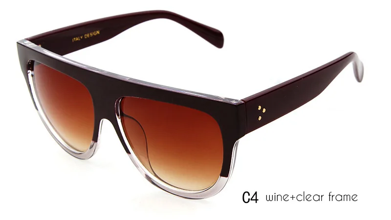 WHO CUTIE, негабаритные солнцезащитные очки "кошачий глаз" для женщин, фирменный дизайн, Ким Кардашьян, Винтажные Солнцезащитные очки с плоским верхом, тени, оттенки OM369 - Цвет линз: C4