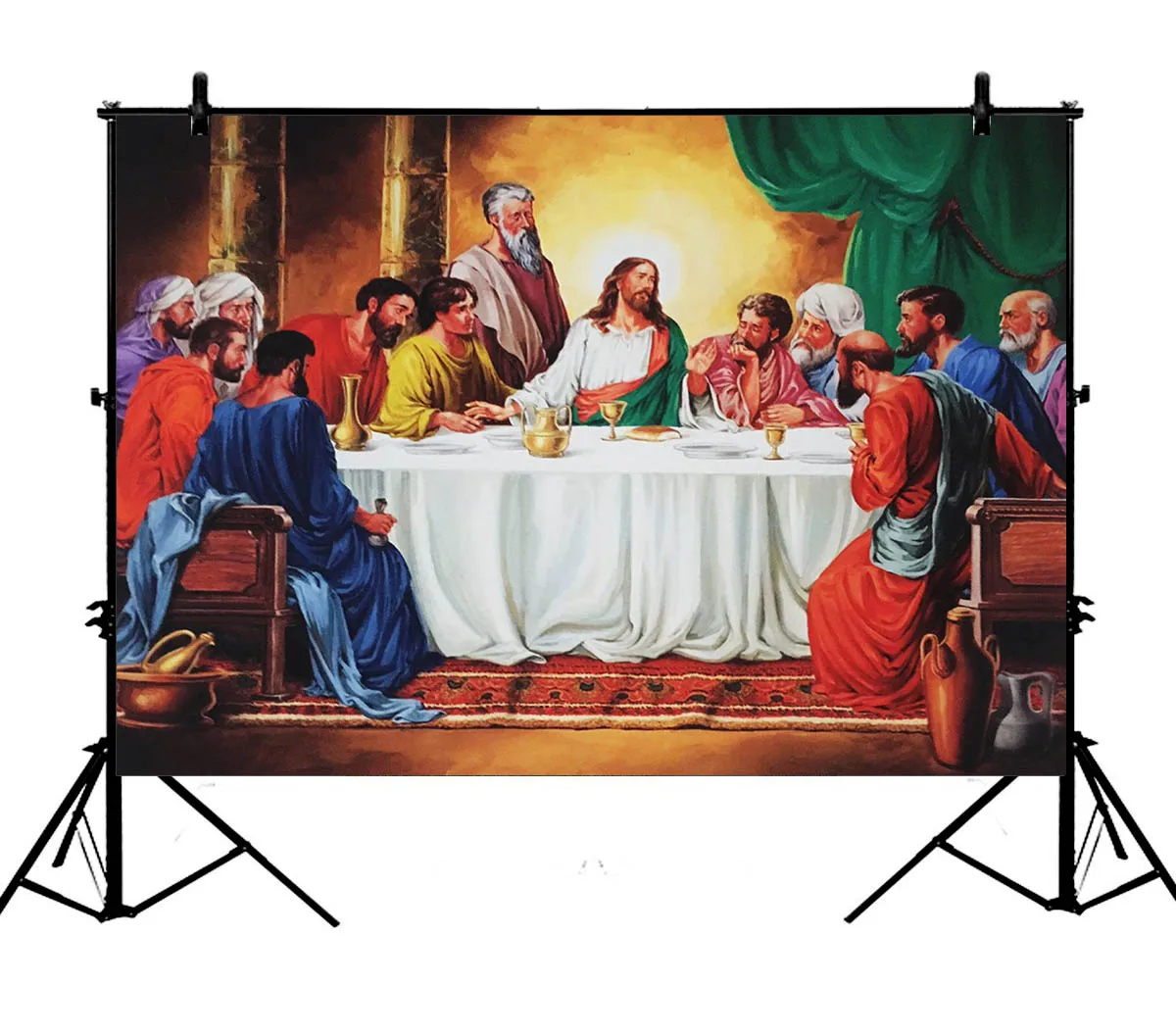 

5x7ft Last Supper Jesus Twelve Apostles Holy Savior Polyester Photo Background Portrait Backdrop