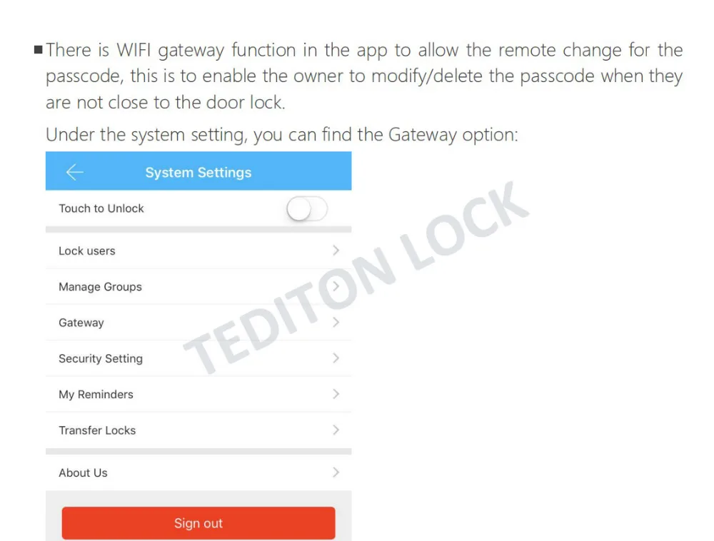 G2 TT Lock App Bluetooth Smart Electronic Door Lock wifi Adapter Gateway