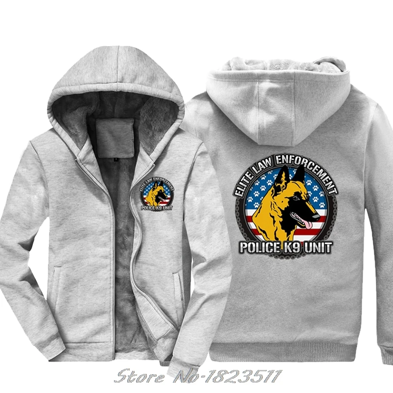 

winter Men Funny thick Hoody hoodie Police K9 Unit Belgian Malinois Shirtcosplay Sweatshirt Hip Hop Jacket Tops Harajuku