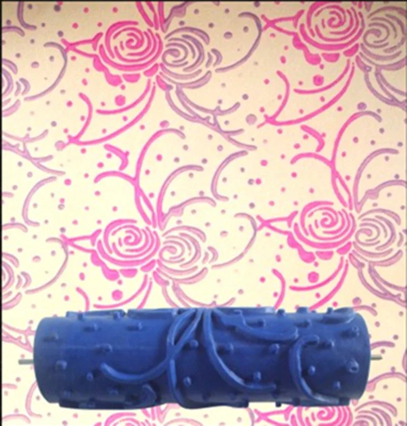 

7inch rubber wall decorative paint roller blue roller liquid wallpaper paint tools Rose roller without handle, 037C