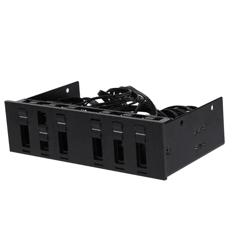 

6 Channel Fan Speed Controller PC Front Panel Fan Controller CPU Temperature Sensor with LED Indicator for Desktop Computer