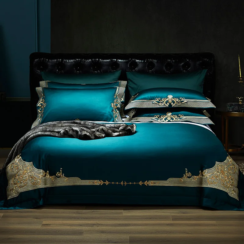 Preise Neue 1000TC Ägyptischer Baumwolle Königlichen Luxus Bettwäsche set König Königin Größe Stickerei Bett gesetzt Bettdecke Abdeckung Bettlaken set parrure de lit