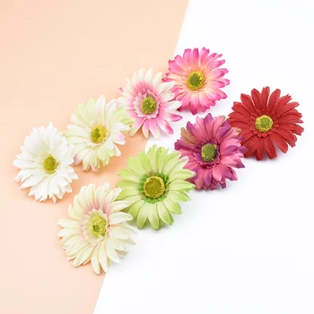 10pcs Artificial plants decorative flowers wall diy gifts bridal accessories Christmas wreath silk Gerbera fake stamen scrapbook