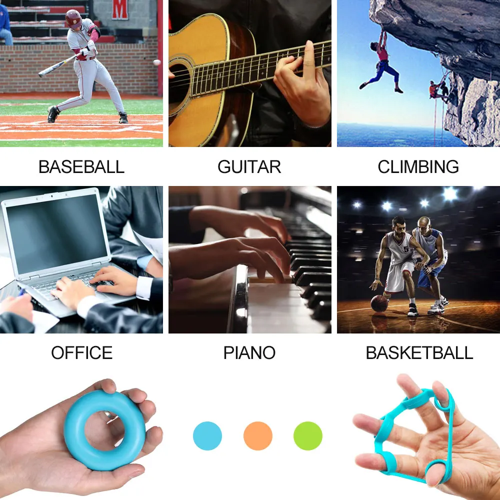 Finger Resistance Bands Hand Grip Ring Finger Hand Power Training Bands Hand Training Stretcher Exercise Pull Ring Fitness Bands