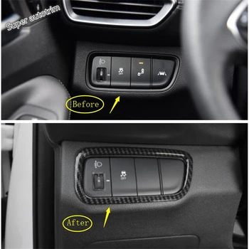 

Lapetus Front Head Lights Headlight Lamp Switch Button Frame Cover Trim Accessories Interior Fit For Hyundai Santa Fe 2019 ABS