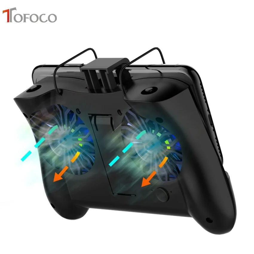 For PUBG Mobile Phone Game Pad Joystick Gamepad Trigger Shooter Controller 2 Coolers Power Bank For Android IOS