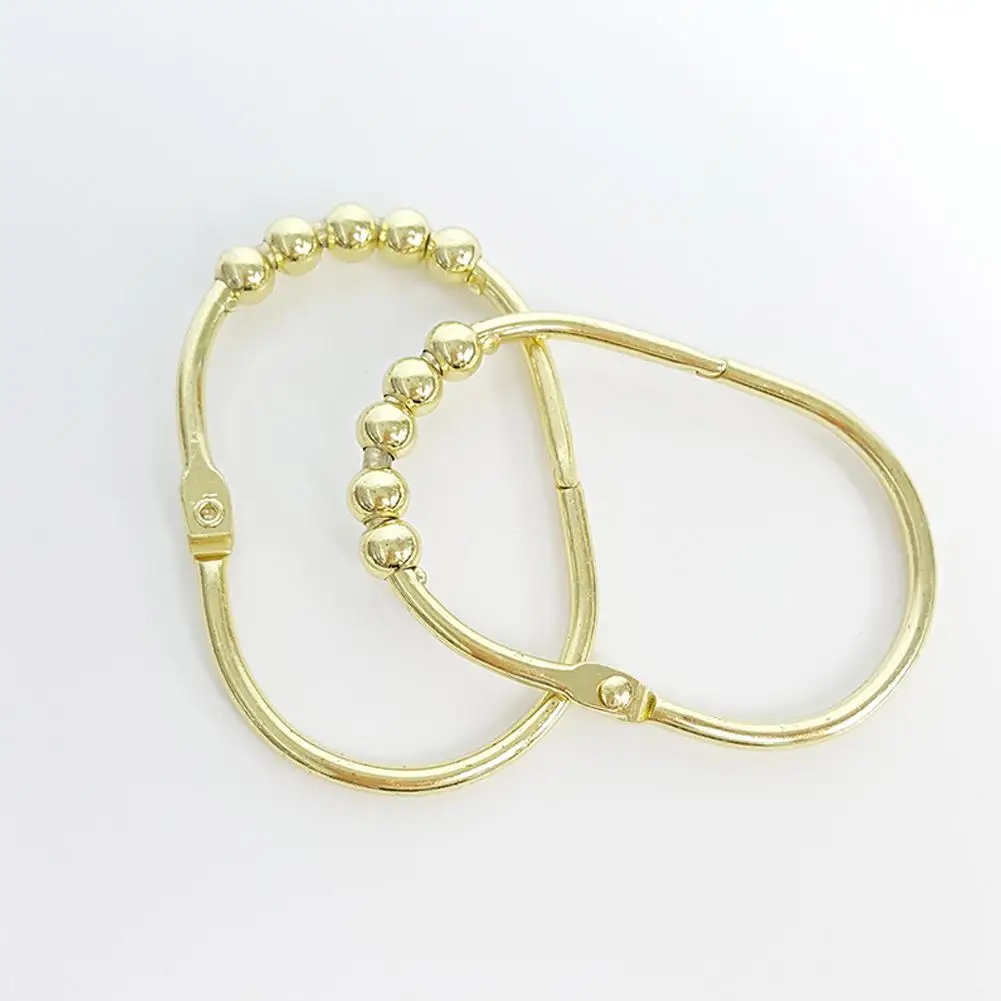 Imitation gold Adeeing 12 шт./компл. 5 бисер овальная форма Шторы крючок - Цвет: Imitation gold