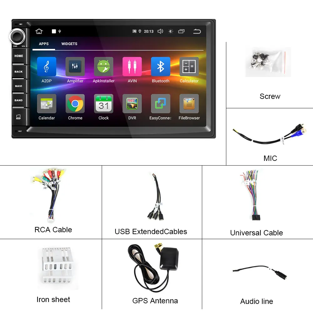 Top Camecho 2 Din Android 9.0 Car Multimedia Player WiFi GPS Navigation Car Stereo FM BT MP5 Audio Radio Player For Nissan Hyundai 5