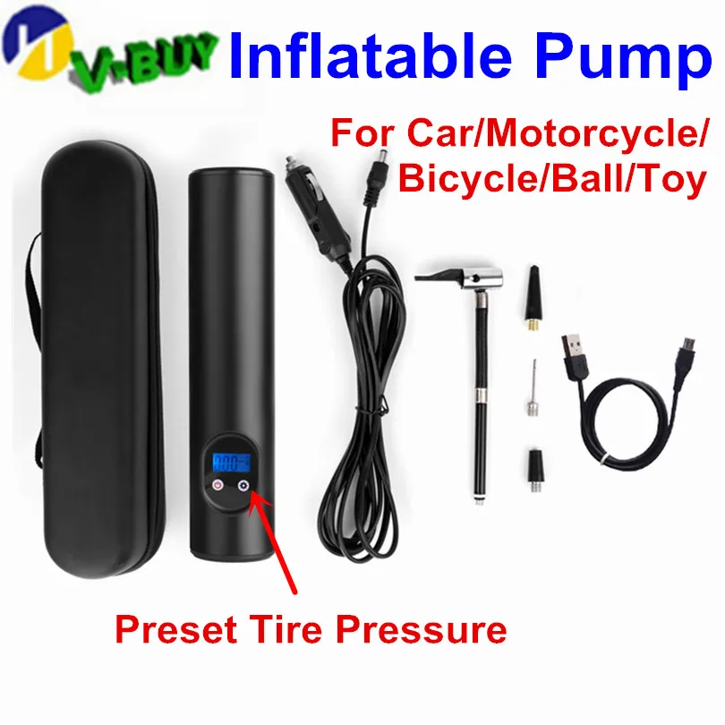 

General Car Wireless Tyre Inflator Tire Air Pump Mini Electric Digital Display Charger Air Compressor For Motorcycle Bicycle Ect
