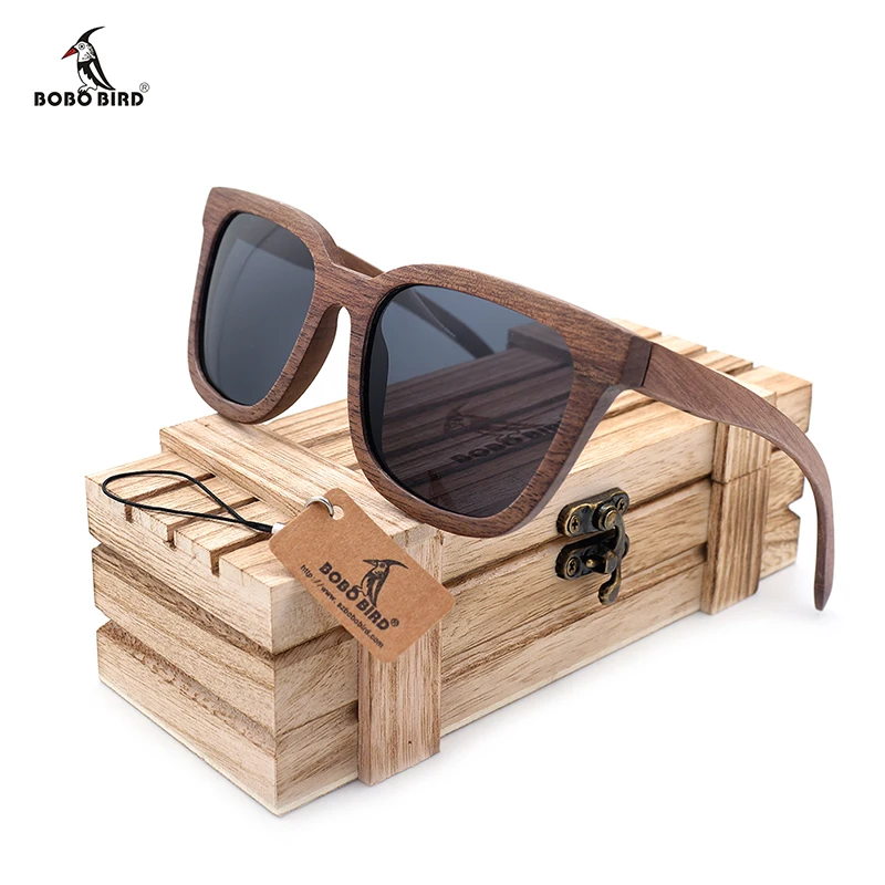 

BOBO BIRD AG010a Unisex Handmade Nature Wooden Sunglasses Mirror Coating UV 400 Protection Wood sunglasses For Men Lunettes