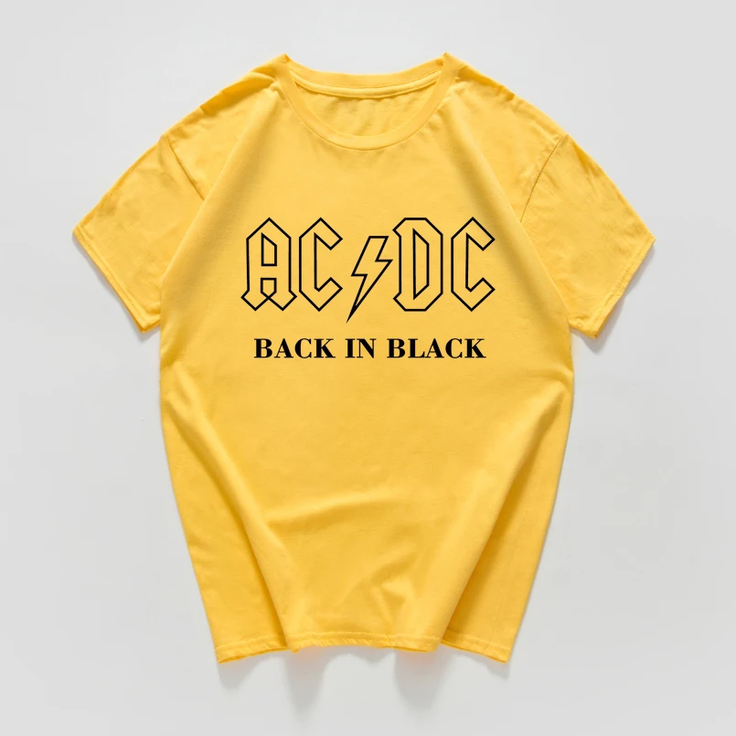 Уличная одежда AC/DC футболки женские/мужские рок-группа футболка размера плюс хлопок крутая футболка женская одежда винтажные Топы