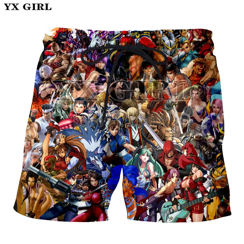 Дропшиппинг новое поступление летние мужские s короткие модные Мультяшные аниме персонажи 3d Повседневные Шорты с принтом мужские свободные брюки