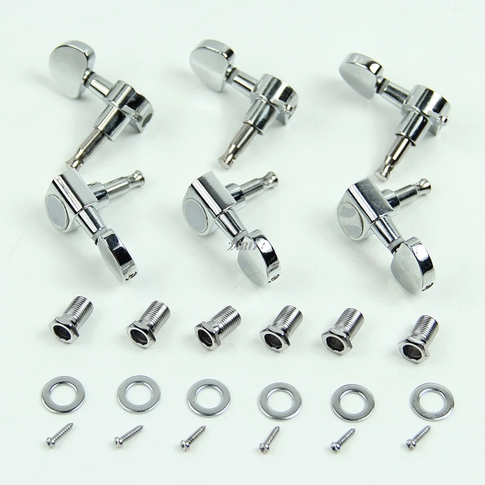 

6 Chrome Guitar String Tuning Pegs Keys Tuners Machine Heads 3R3L Set Profession M08