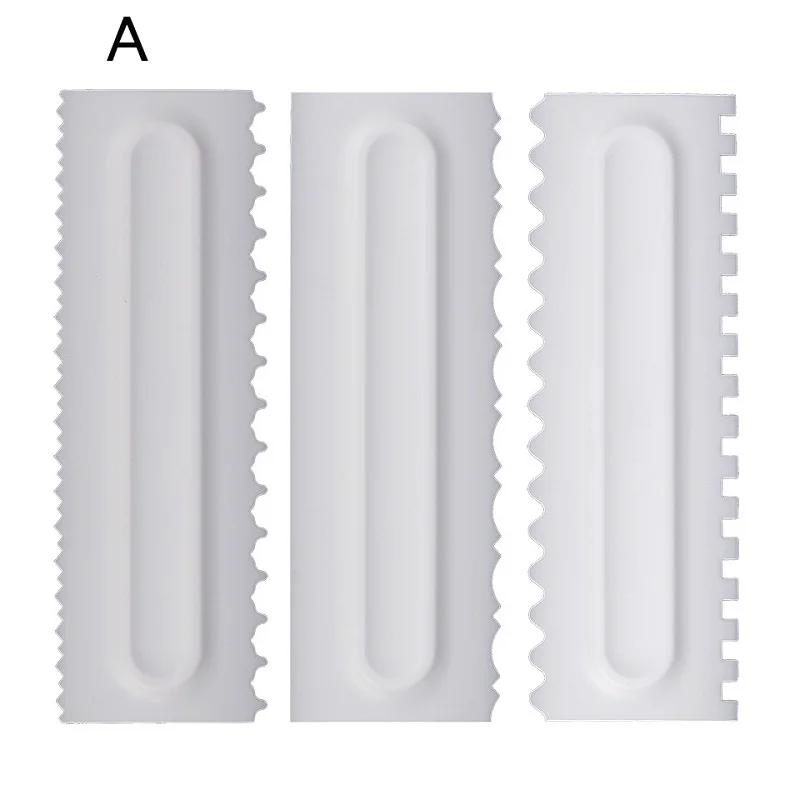 Transhome торт скребок 3 шт./компл. украшения торта гребень для защиты от обледенения гладкой шпатели для мастики для края торта гладкой крем для выпечки Инструменты для тортов - Цвет: A -3 Pcs