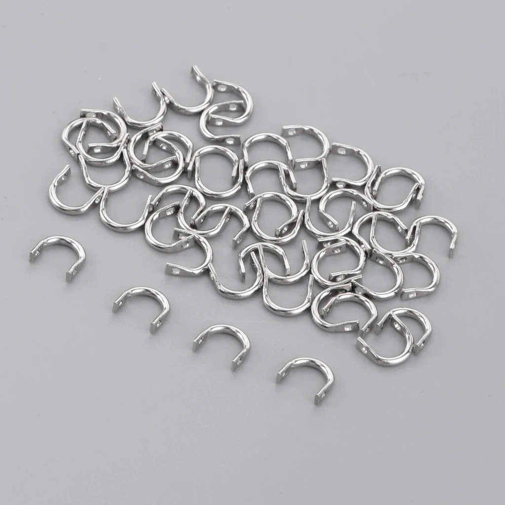 50pc Easy-Spin Clevises Clevis Stainless Steel DIY Spinnerbaits Fishing Lure Accessories Tackle Craft S/M/L