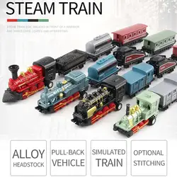 Новинка, детский игрушечный поезд, 4 секции, классический сплав, ретро Паровая имитация сустава, модель поезда, детский игрушечный поезд