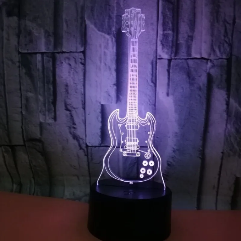 

Colorful Guitar Touch 3d Lamp Illusion Led Night Light USB Atmosphere Table Lamp for Children Baby Kids Gift Bedside Bedroom