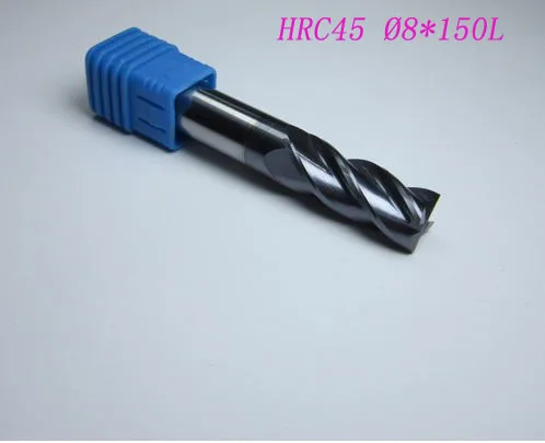 

1PCS tungsten steel solide caride flat square end mill HRC45 8X8 L150MM 4 flutes CNC machine milling cutter  drill bit