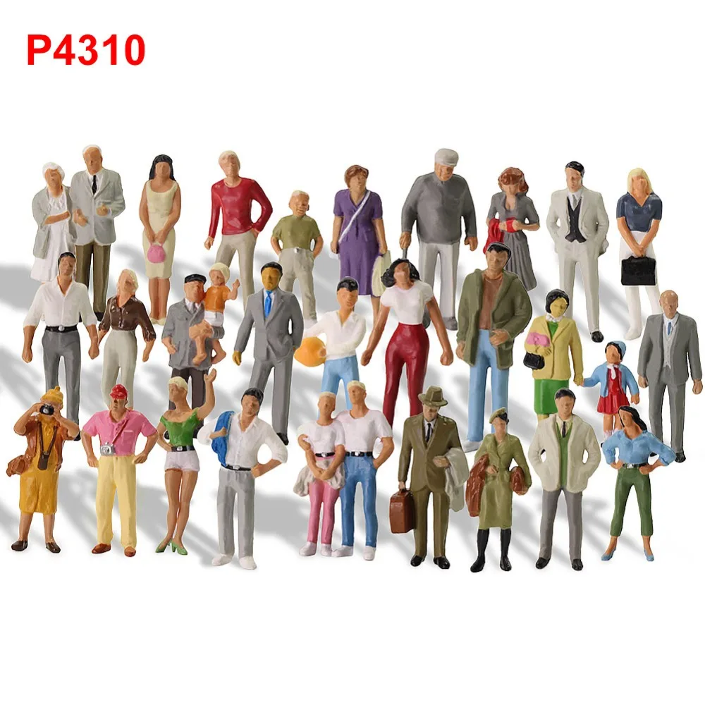 

30pcs Different Poses Model Trains 1:43 O Scale All Standing Painted Figures Passengers People Model Railway P4310