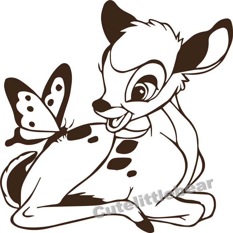 Оконные стены автомобиля дисплей Bambi олень контур вырезать наклейка виниловая