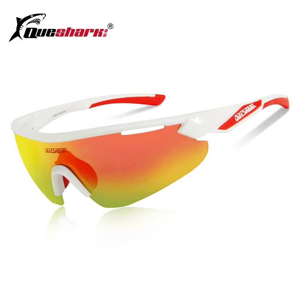 QUESHARK 4 Lens UV400 Cycling Eyewear Mountain Bike Sunglasses Sport
