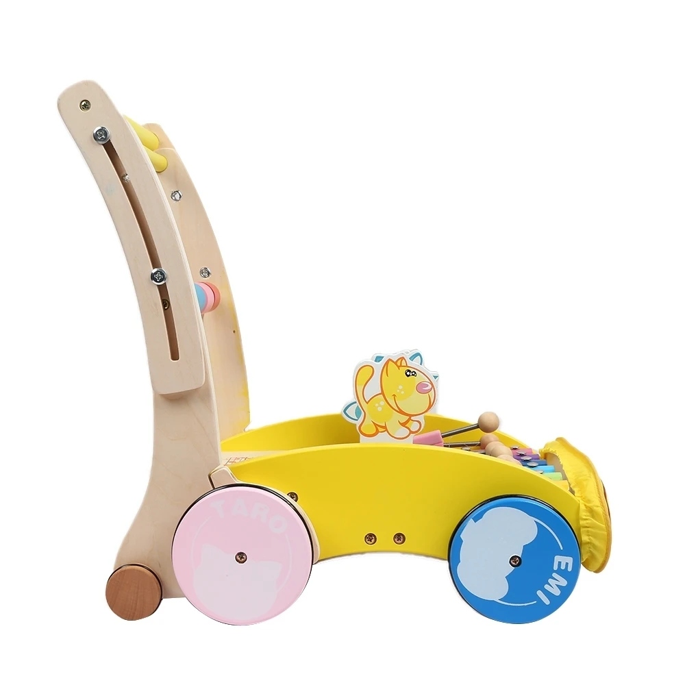 Высококачественный Детский обучающий ходьбе деревянный ходунки ручной толчок автомобиль игрушка для малышей Дети Ясельного возраста защита для баланса безопасности