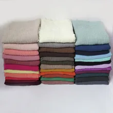 10 шт./лот, высокое качество, простые цвета, морщинка, пузырь, шарф, шаль с бахромой, мусульманский хиджаб, головной убор, большой размер