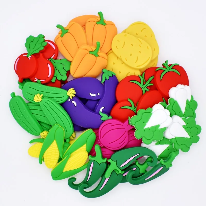 Сувенир 50 шт разноцветные цветы овощи медведь шары Flyings украшения для босоножек Fit Croc/Браслеты для мальчиков и девочек кулинарные игрушки - Цвет: Черный