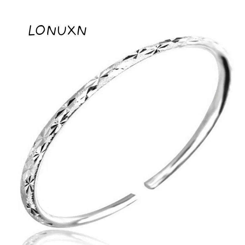 

high quality 15g Large width bangle 999 Sterling Silver stars shape Bracelet For Women Open Adjustable Simple Brand Love Jewelry