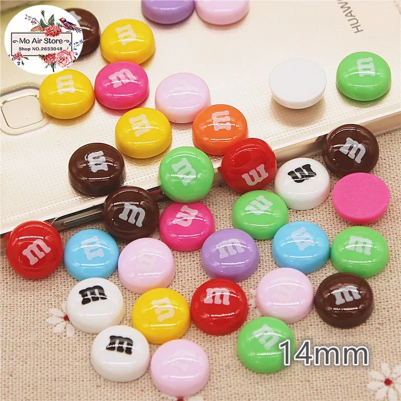 50pcs Resin Flat Back Cabochon M bean Miniature Food Decoration Charm DIY Craft Hair Bow Center Accessories